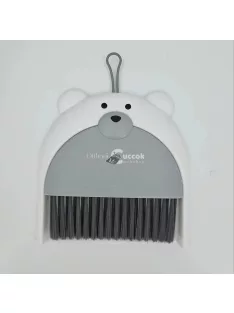   Aranyos Medve Mini Seprű és Szemeteslapát Készlet Barna - Gyerekeknek Ideális Takarító Eszközök