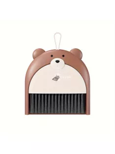   Aranyos Medve Mini Seprű és Szemeteslapát Készlet Barna - Gyerekeknek Ideális Takarító Eszközök