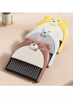   Aranyos Medve Mini Seprű és Szemeteslapát Készlet Barna - Gyerekeknek Ideális Takarító Eszközök