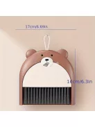 Aranyos Medve Mini Seprű és Szemeteslapát Készlet Barna - Gyerekeknek Ideális Takarító Eszközök