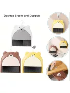 Aranyos Medve Mini Seprű és Szemeteslapát Készlet Barna - Gyerekeknek Ideális Takarító Eszközök