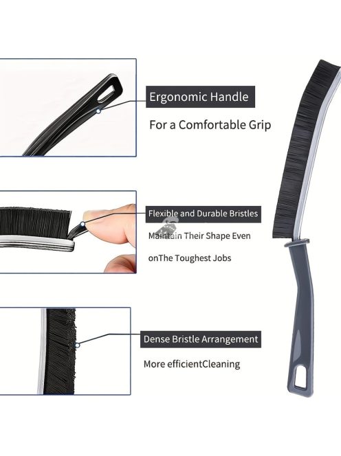 2db, hosszú nyelű réstisztító kefe, kemény sörtékkel, hatékony tisztításhoz