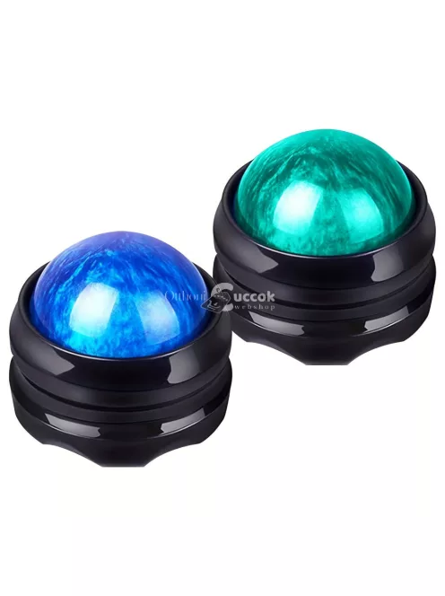 Görgős masszázslabda, önmasszírozó eszköz izomlazításhoz, Kék színben