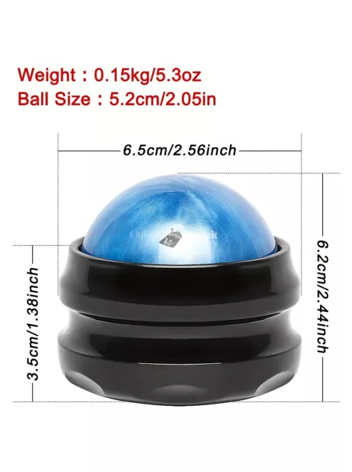 Görgős masszázslabda, önmasszírozó eszköz izomlazításhoz, Kék színben