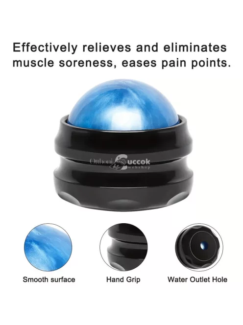 Görgős masszázslabda, önmasszírozó eszköz izomlazításhoz, Kék színben