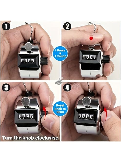 Fém Kézi Számláló, Mechanikus Kézi Kattintószámláló Pontos Számoláshoz