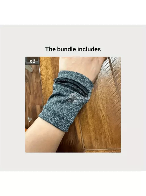 Stílusos Uniszex Szürke Csuklószorító Tároló Rekesszel Edzőteremhez, Futáshoz és Kerékpározáshoz