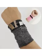 Stílusos Uniszex Szürke Csuklószorító Tároló Rekesszel Edzőteremhez, Futáshoz és Kerékpározáshoz