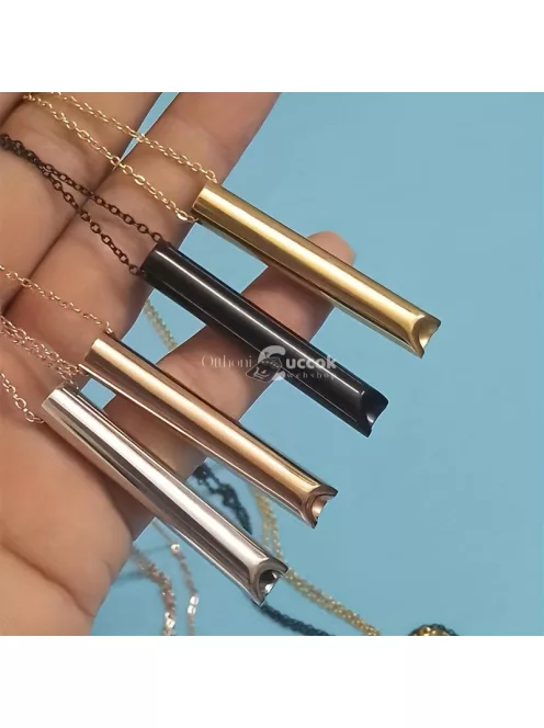 Nyugtató légző nyaklánc, szorongás- és stresszcsökkentő acél színű ékszer