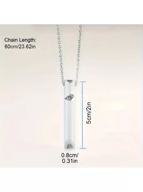 Nyugtató légző nyaklánc, szorongás- és stresszcsökkentő acél színű ékszer