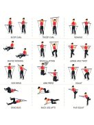 Pilates Rúd Szalaggal - Rózsaszín, Otthoni Edzéshez és Jógához