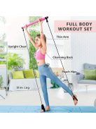 Pilates Rúd Szalaggal - Rózsaszín, Otthoni Edzéshez és Jógához
