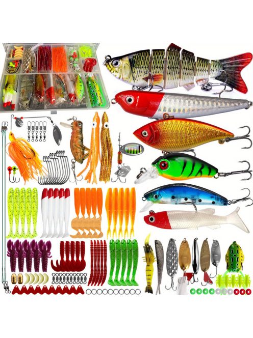 Komplett Horgászfelszerelés Készlet 360 Db-os Csali Készlet Horgászathoz és Halászathoz