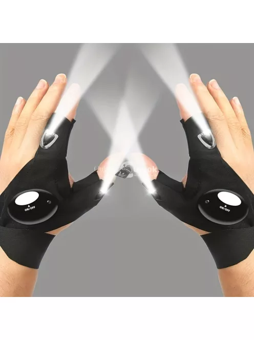 1 pár LED Világítós Kesztyű Zseblámpa Funkcióval