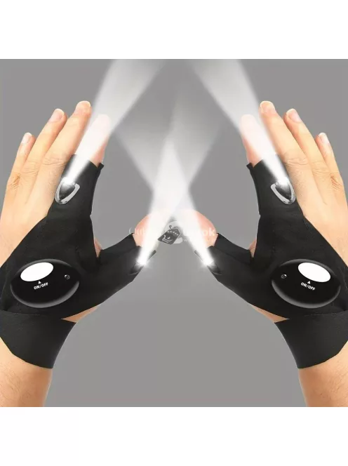 1 pár LED Világítós Kesztyű Zseblámpa Funkcióval