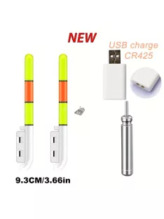   Elektronikus horgászbot világító úszóbot-lámpa, lítium akkumulátoros LED világítás, 2 zöld fény, 1 lyukú kivitel