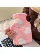 Kényelmes Plüss Melegítő Párna Kék Szív Alakú - 1000ml Kapacitású