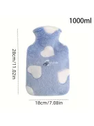 Kényelmes Plüss Melegítő Párna Kék Szív Alakú - 1000ml Kapacitású