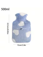 Kényelmes Plüss Melegítő Párna Kék Szív Alakú - 1000ml Kapacitású