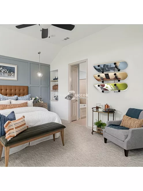 Akril falra szerelhető gördeszka és snowboard kihelyező állvány – vízszintes tartó rendszer