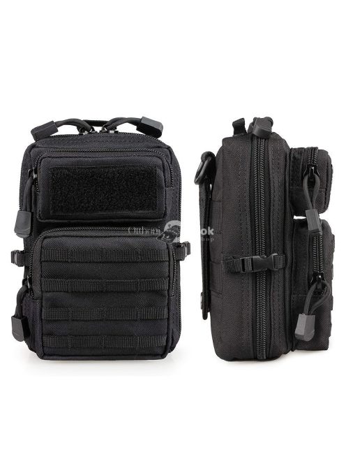 Tartós fekete taktikai táska EDC szerszámok és barkács kellékek tárolására
