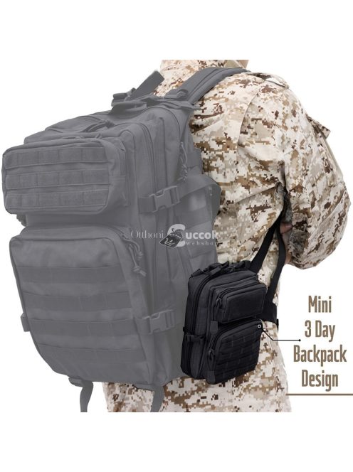 Tartós fekete taktikai táska EDC szerszámok és barkács kellékek tárolására