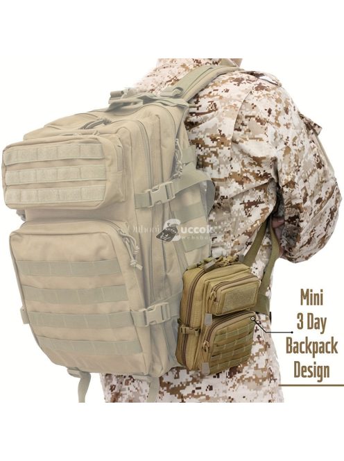 Tartós fekete taktikai táska EDC szerszámok és barkács kellékek tárolására