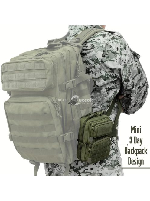 Tartós fekete taktikai táska EDC szerszámok és barkács kellékek tárolására