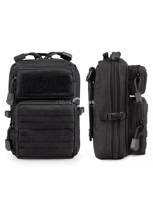 Tartós fekete taktikai táska EDC szerszámok és barkács kellékek tárolására
