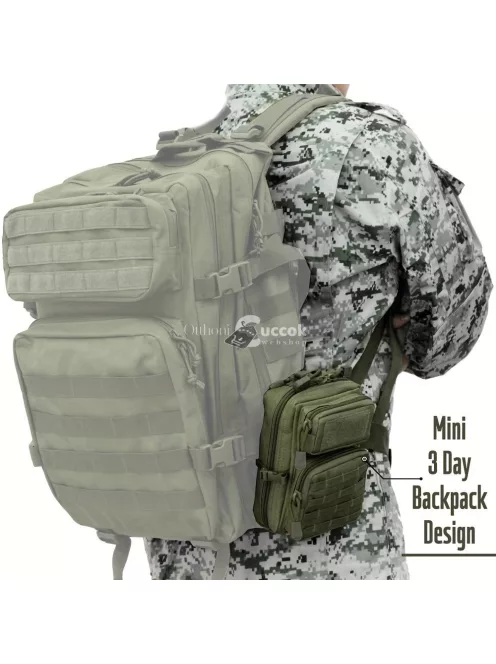 Tartós fekete taktikai táska EDC szerszámok és barkács kellékek tárolására