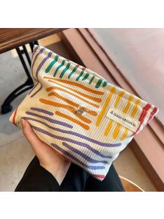   Kis Színes Csíkos Utazó Sminktáska Nőknek és Lányoknak