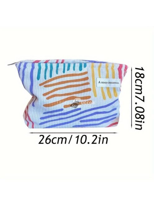 Kis Színes Csíkos Utazó Sminktáska Nőknek és Lányoknak