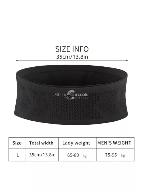 Többfunkciós, légáteresztő deréktáska szabadtéri sportokhoz és fitneszhez, Fekete színű, S méretű