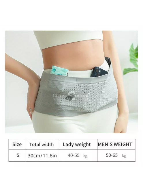 Többfunkciós, légáteresztő deréktáska szabadtéri sportokhoz és fitneszhez, Fekete színű, S méretű