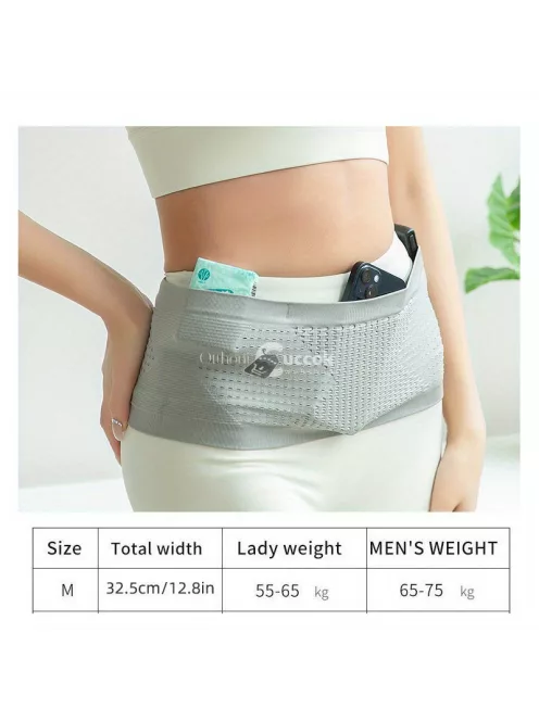 Többfunkciós, légáteresztő deréktáska szabadtéri sportokhoz és fitneszhez, Fekete színű, S méretű