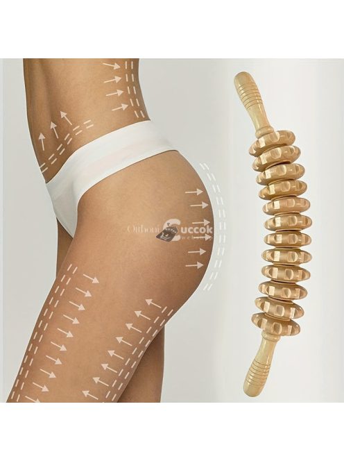 1db 12 Kerekű Csúszásmentes Fa Fascia Masszírozó Jógamasszázs Görgő Izomlazításhoz