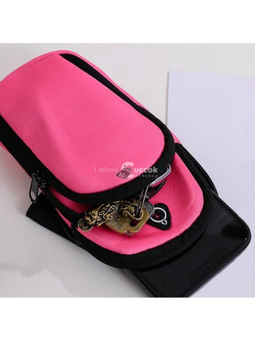 Rózsavörös Vászon Karpántos Táska Kültéri Sportokhoz és Szabadidős Tevékenységekhez