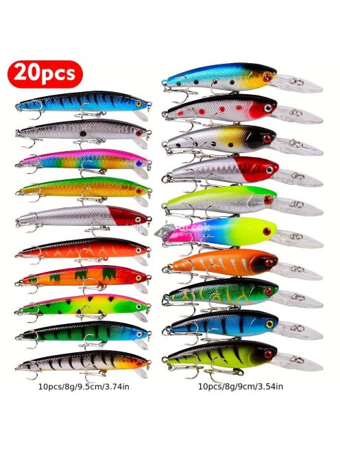 20DB Professzionális Horgászcsali Készlet - Ideális Édesvízi és Tengeri Horgászathoz