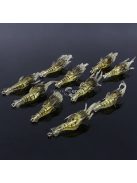 10db Sötétben világító szilikon garnélarák horgászcsali horoggal éjszakai horgászathoz