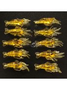 10db Sötétben világító szilikon garnélarák horgászcsali horoggal éjszakai horgászathoz