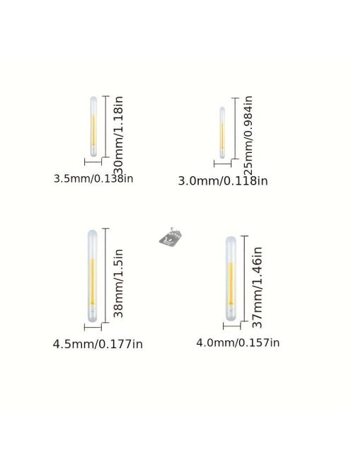 20 db fluoreszkáló világító fénypálcika éjszakai horgászathoz, 4,5 mm – növelje a fogást hatékonyan
