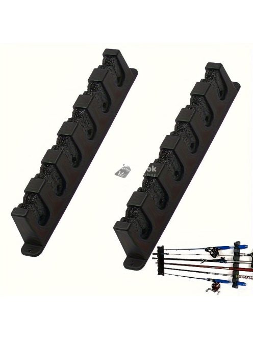 Falra szerelhető vízszintes horgászbot tároló állvány, 2 db-os készlet