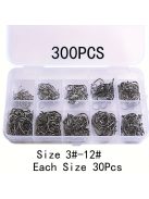 100db Vegyes Méretű Horgász Horog Készlet - Többféle Halászati Igényhez