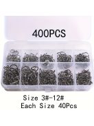 100db Vegyes Méretű Horgász Horog Készlet - Többféle Halászati Igényhez