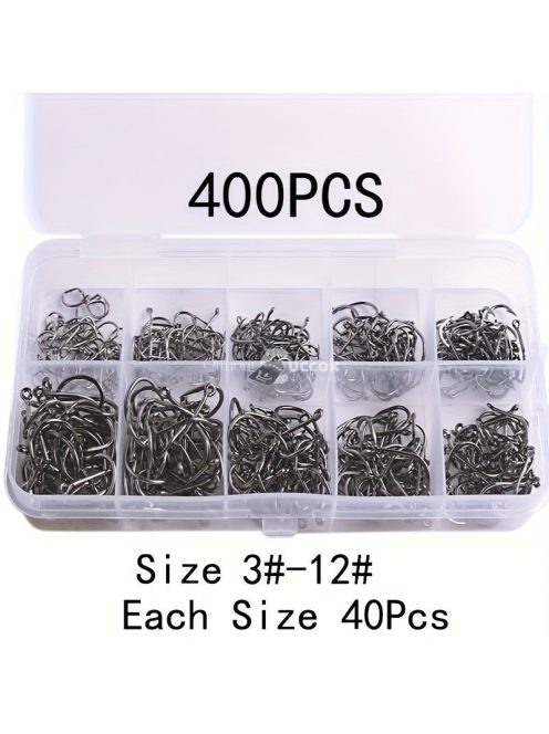 100db Vegyes Méretű Horgász Horog Készlet - Többféle Halászati Igényhez
