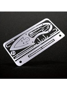   1db zsebméretű rozsdamentes acél multifunkciós túlélő szerszámkártya