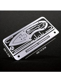   1db zsebméretű rozsdamentes acél multifunkciós túlélő szerszámkártya