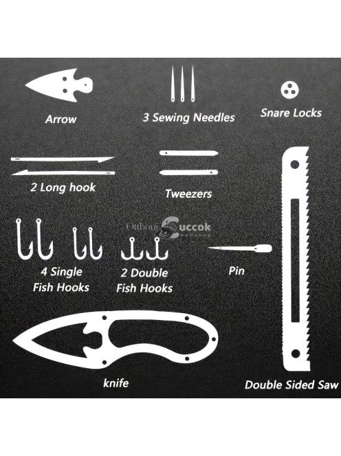 1db zsebméretű rozsdamentes acél multifunkciós túlélő szerszámkártya