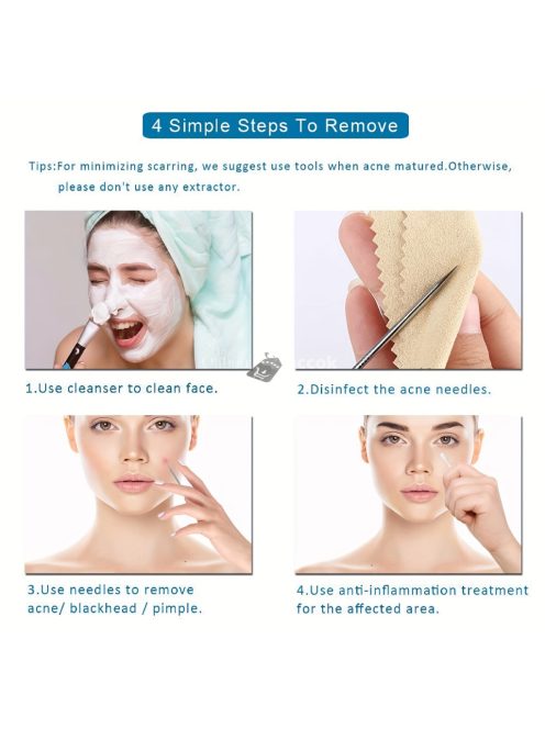 Mitesszer eltávolító készlet - Professzionális bőrápoló eszköz készlet a hatékony pórustisztításhoz