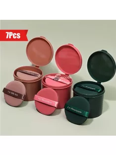   7 db Air Cushion Puff újrafelhasználható sminkszivacs nedves és száraz használatra, folyadékhoz, krémhez, alapozóhoz és púderhez, Barna - 7 DB